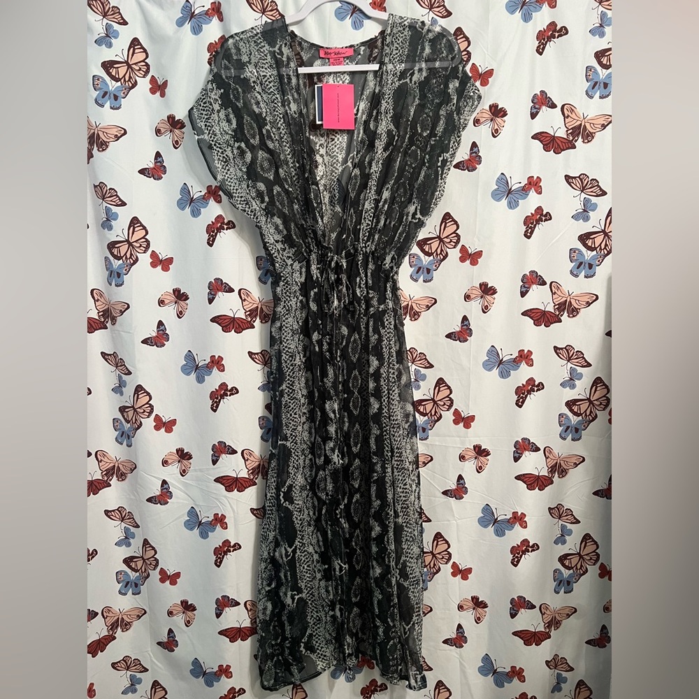 Sheer snakeskin coverup